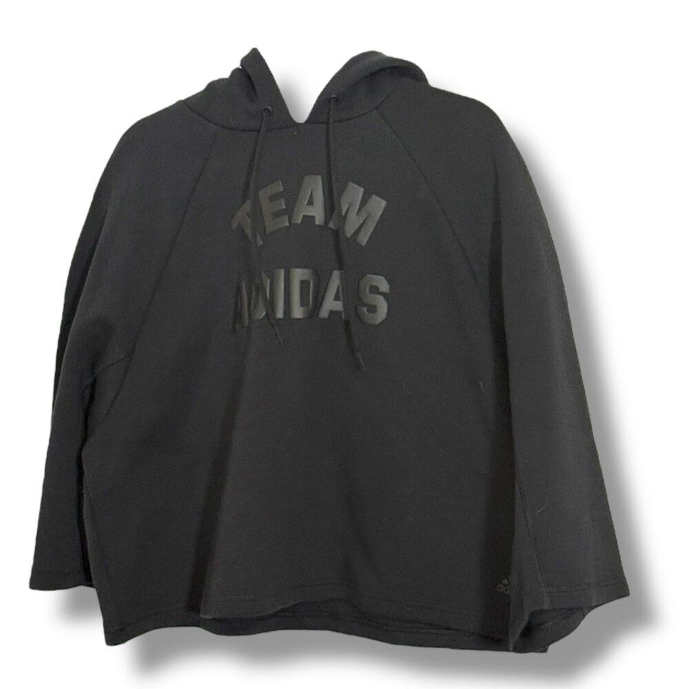 Adidas Women's VRCT Cropped Pullover Hoodie, Black Size XL NWT Team Adidas
